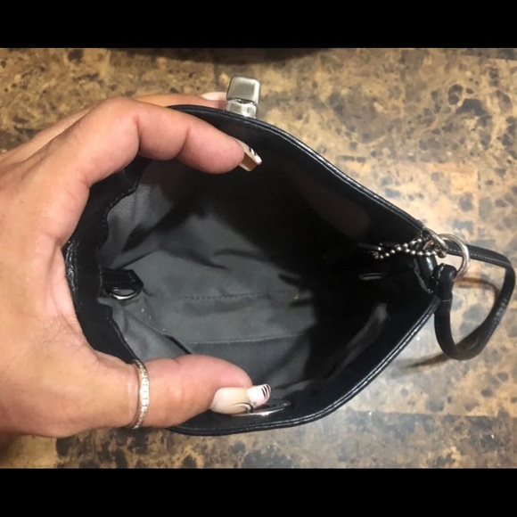 Coach Black mini Signiture C Wristlet - Picture 2 of 2